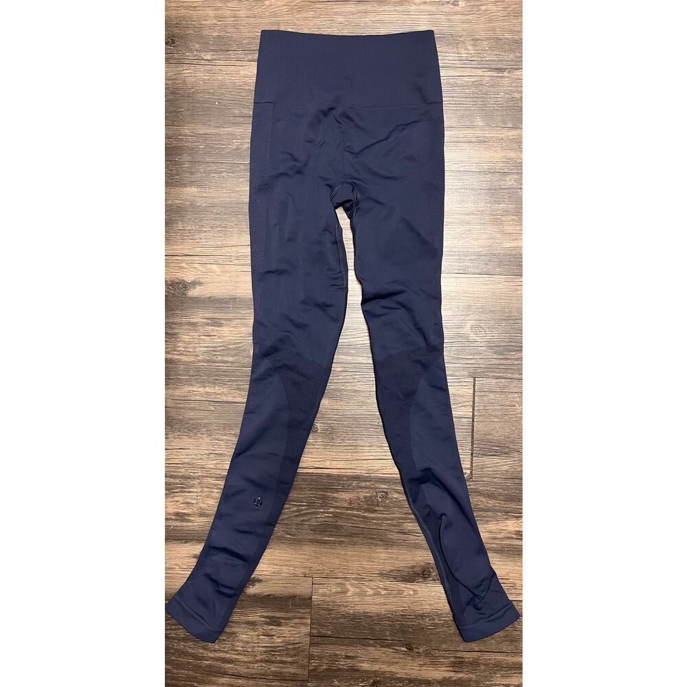 Lululemon Zone In Tight Navy Blue Sz 4 High Rise Leggings 27” Active Compression - Picture 5 of 13